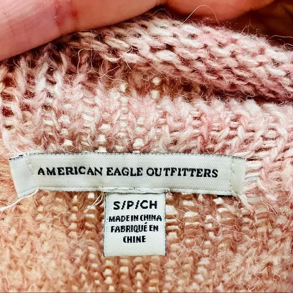 American Eagle Pink Mock Turtleneck Sweater Small - Picture 2 of 7